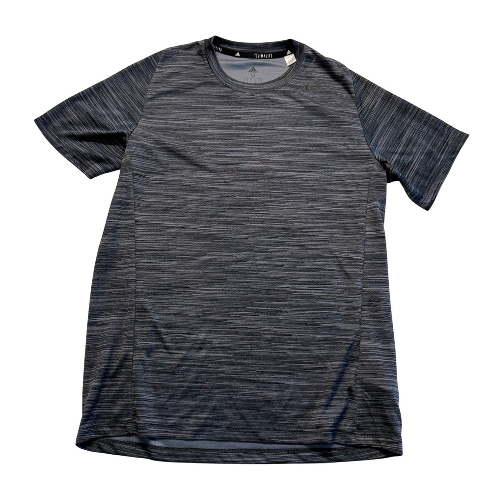 Adidas Men Size M Gray Climalite Space Dye Short Sleeve Training T-Shirt CV4752